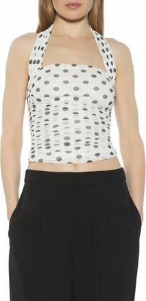 Alexia Admor Luca Halter Square Neck Top in Black White Polka Dots at Nordstrom Rack, Size X-Large
