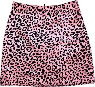 Beulah Womens Satin Animal Print Mini Skirt In Pink