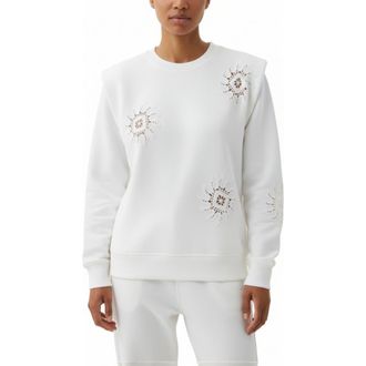 Scalpers Padded Sun Crochet Sweater in Offwhite at Nordstrom, Size X-Large Eu