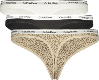 Calvin Klein Cotton Blend Thong Briefs - Black