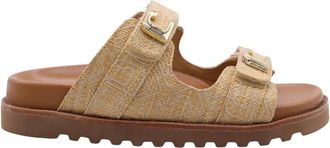 Lola Cruz Zilver Slippers - Dames - Sandalen - Beige - 41 EU - Leer - Schoenen