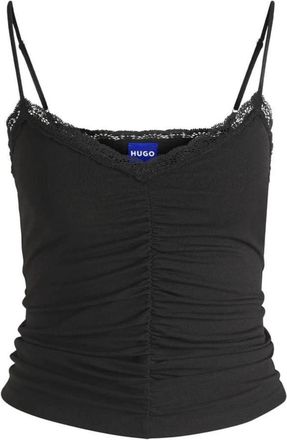 HUGO BOSS Dames Top Dele_B Katoen Samenstelling - Dames - Tops zonder mouwen - Zwart - S - Katoen - Tops
