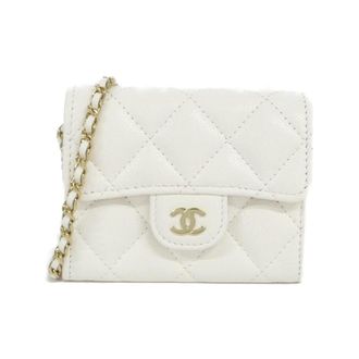 Chanel White Grained Calfskin Clutch Bag (Pre-Owned)