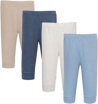 Hudson Baby Pack of 4 Pants Bottoms Set in Blue Taupe at Nordstrom, Size Preemie