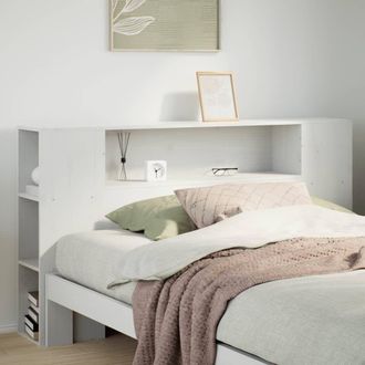 Berkfield Home Headboard with Storage White 160 cm Solid Wood Pine