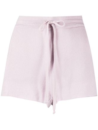 Teddy Cashmere Shorts Portofino con coulisse - Viola