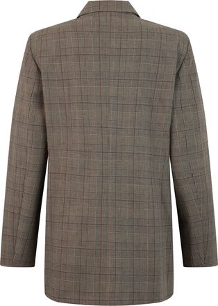 Pinko Double-Breasted Patterned Jacquard Blazer - Beige