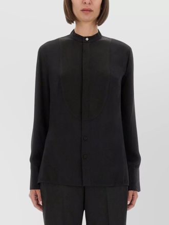 Victoria Beckham silk shirt with scalloped collar and pleated back