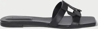 SIMKHAI Womens Monogram Flat Slide In Black