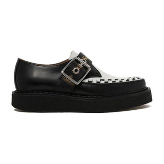 Vivienne Westwood Loafers, male, Black, Size: 9 1/2 US Leather Buckle Platform Loafers