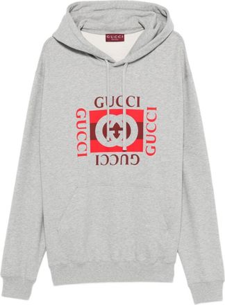 Gucci Grey Logo cotton hoodie
