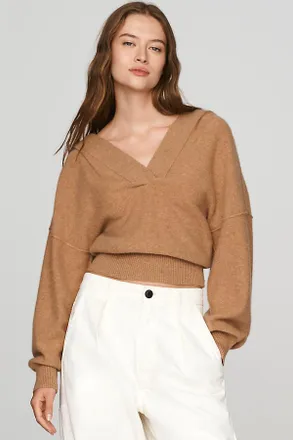 Pilcro Cashmere Deep-V Sweater