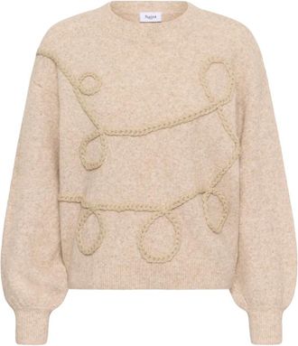 Saint Tropez Trui met ronde hals - Dames - Ronde hals truien - Beige - S - Truien & Vesten