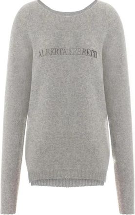 Alberta Ferretti Truien - Dames - Cashmere truien - Grijs - M - Wol - Truien & Vesten