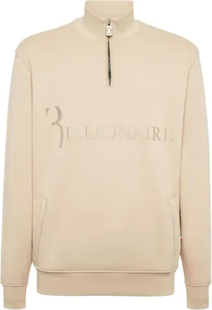 Billionaire Boys Club logo-print half-zip sweatshirt - men - Fabric - M - Neutrals