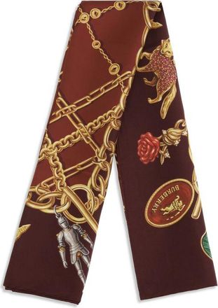 Burberry Womens Bordeaux Silk Scarf