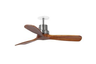 Netlighting Lantau Recessed 107cm Ceiling Fan Matt Nickel Walnut Blades in Grey