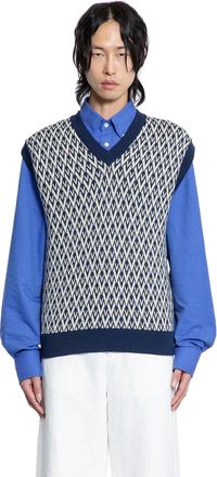 Valentino Wool Vest with Toute la V jacquard