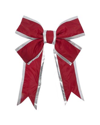 Vickerman 24In Red-Silver Nylon Indoor/Outdoor Christmas Bow
