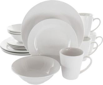 Elama Marshall 16 Piece Porcelain Dinnerware Set in White at Nordstrom