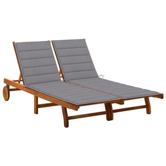 vidaXL Vidaxl - Tumbona De Jard&iacute;n 2 Personas Y Cojines Madera Maciza De Acacia