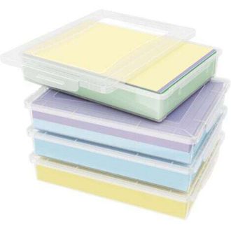 OEM Juego De 4 Cajas De Almacenamiento A4 Con Tapas, Cajas Para Guardar Documentos De Papel, Cajas De Archivo De Cart&oacute;n Y Pl&aacute;stico, Cajas De Almacenamient