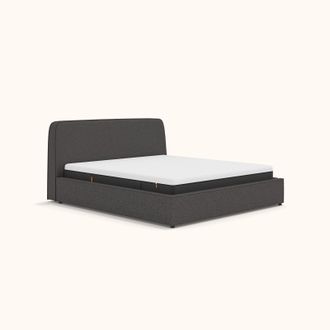 Emma Canap&eacute; Abatible Tapizado Emma 160x200 Gris - hasta 969L de almacenamiento oculto | Emma