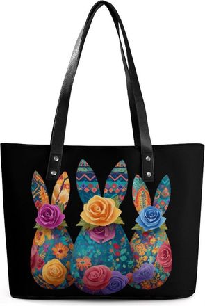 Generic Easter Bunny Tote Bags for Women Cute Shoulder Purses Handbags