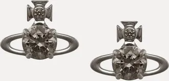 Vivienne Westwood Reina Large Earrings -Ruthenium-grey-cz -Ruthenium-grey-cz Women