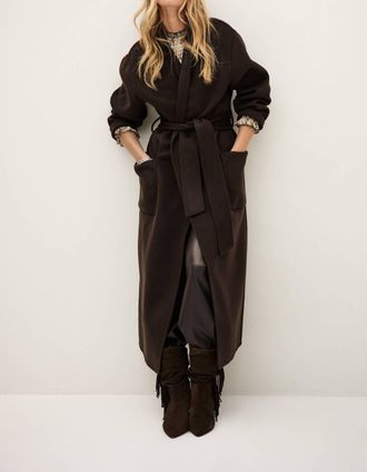 BA&SH Kay Midi-Length Coat In Marron