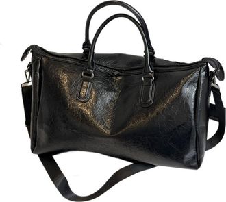 Generic Compatible For Women Travel Handbag Waterproof Luggage Shoulder Bag Large Capacity Gym Fitness Sports Duffel Weekend Training Yoga Pack(Black B)