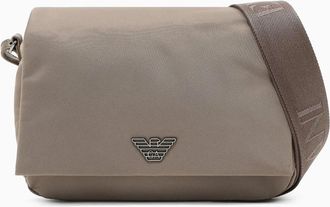 Emporio Armani Nylon Logo Crossbodytas - Dames - Schoudertassen - Beige - ONE Size - Nylon - Tassen