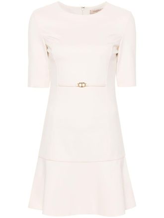 Twin-Set Mini-jurk met ovalen T tailleband - Beige