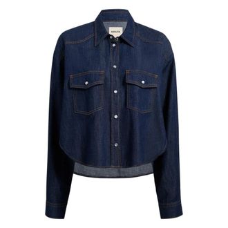 Khaite Denim Shirts, female, Blue, Size: M Oversize Denim Shirt