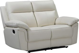 Vente-Unique Sof&aacute; de 2 plazas relax de piel de b&uacute;falo PAKITA - Marfil