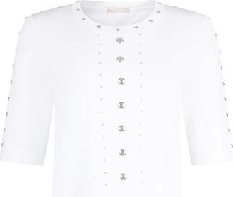 Liu Jo studded knitted top - White