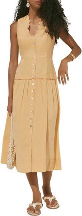 Mint Velvet Ramie Drop Waist Maxi Dress in Yellow at Nordstrom, Size 12