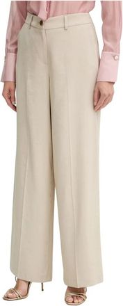 Fracomina Wijde broek - Dames - Wijde Broeken - Beige - S - Polyester - Broeken