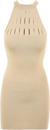 Akep Short Cut Design Jurk - Dames - Kleedjes - Beige - XS - Kleedjes