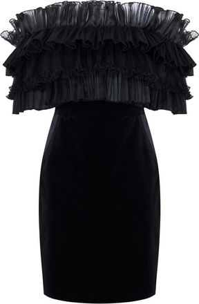 Elisabetta Franchi Kleedjes, Dames, Zwart, S, Organza, Jurk van fluweel