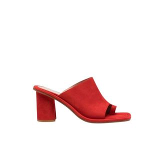 Scarosso Heeled Mules, female, Red, Size: 6 US Gwen Sandals