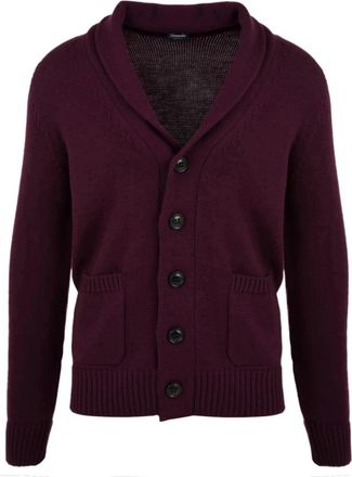 Drumohr Bordeaux Sweater Cardigan voor Heren - Heren - Vesten - Rood - XL - Truien & Vesten