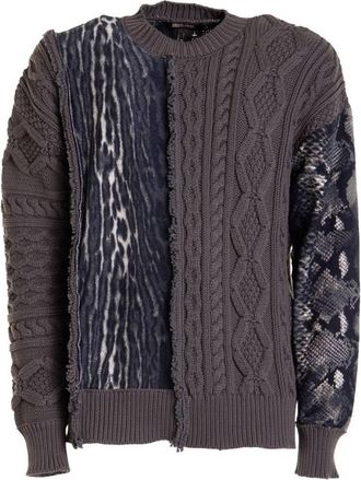 Roberto Cavalli Patchwork Detail Crew Neck Jumper, Size X-Small