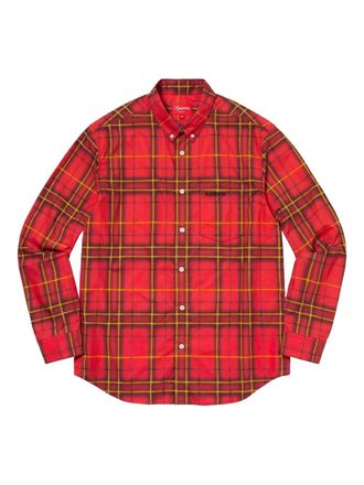 SUPREME spray tartan shirt - men - Fabric - L - Red