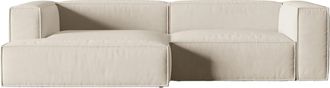 MICADONI Modulares 4-Sitzer Design Ecksofa Nuria mit Eckteil links - Samtbezug
