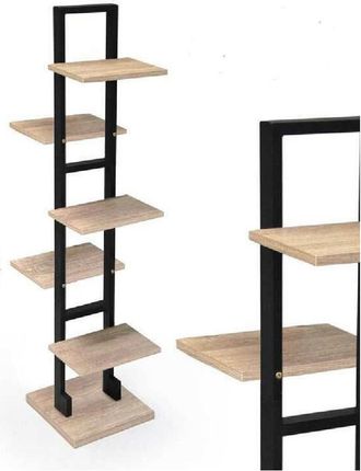 Trade Shop Trade Shop - Scaffale Portaoggetti Libreria 5 Ripiani Legno 30x30x131 Cm Metallo Nero 783197