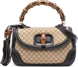 Gucci Pre-owned Gucci Medium Diamante Canvas New Bamboo Satchel Ladies 254884 213317