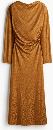 H&M Draped Midi Dress in Dark Beige at Nordstrom, Size X-Small