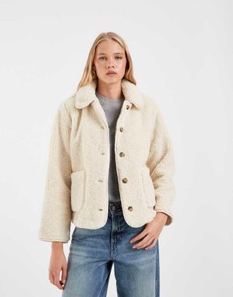 Levi's giacca borg bianca-Bianco