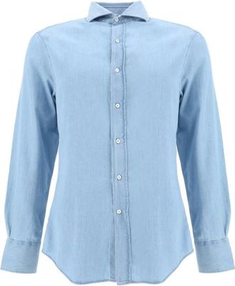 Brunello Cucinelli Brunello Cucinelli, Casual Shirts, male, Blue, Size: L Classic Denim Shirt
